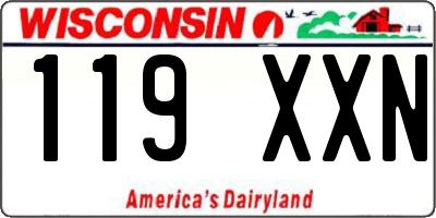 WI license plate 119XXN