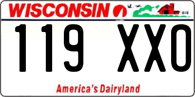 WI license plate 119XXO