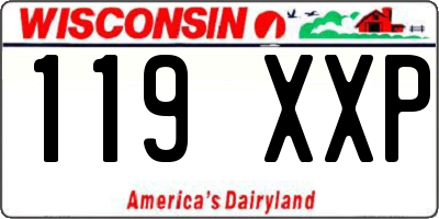 WI license plate 119XXP