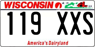 WI license plate 119XXS