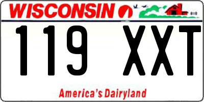 WI license plate 119XXT