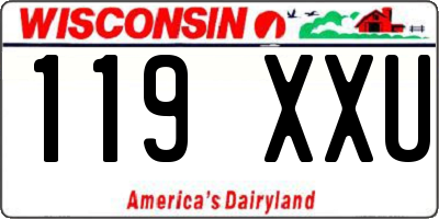 WI license plate 119XXU