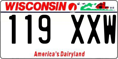 WI license plate 119XXW