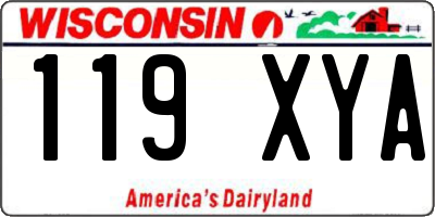 WI license plate 119XYA