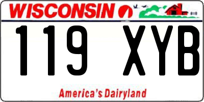 WI license plate 119XYB