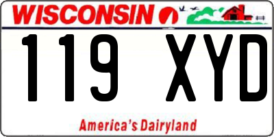 WI license plate 119XYD