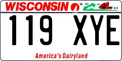 WI license plate 119XYE