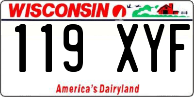 WI license plate 119XYF