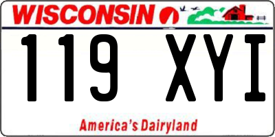 WI license plate 119XYI
