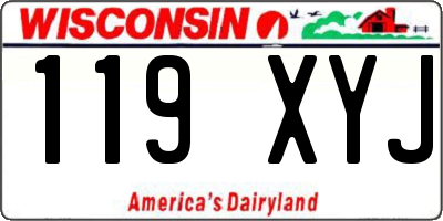 WI license plate 119XYJ