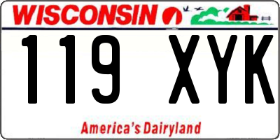WI license plate 119XYK
