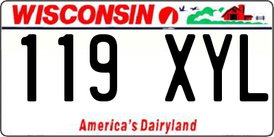 WI license plate 119XYL