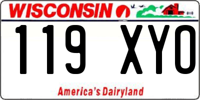 WI license plate 119XYO