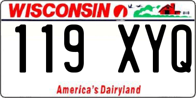 WI license plate 119XYQ
