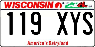 WI license plate 119XYS