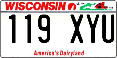 WI license plate 119XYU