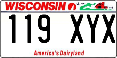 WI license plate 119XYX