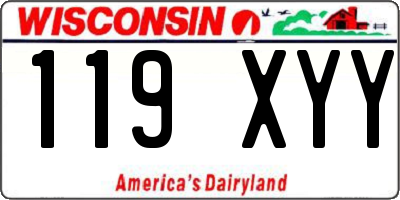 WI license plate 119XYY