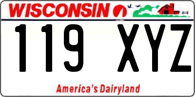 WI license plate 119XYZ