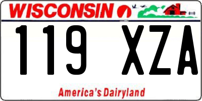 WI license plate 119XZA