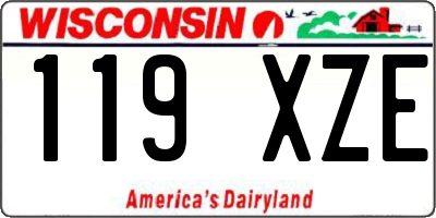 WI license plate 119XZE