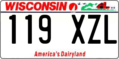 WI license plate 119XZL