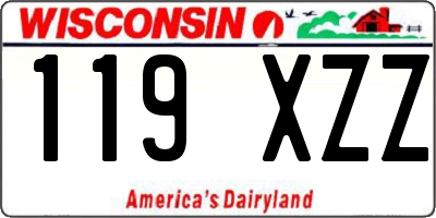 WI license plate 119XZZ