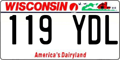 WI license plate 119YDL