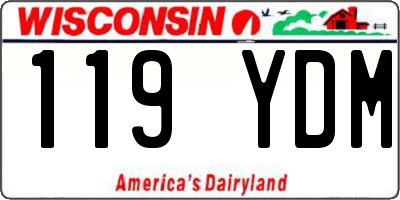 WI license plate 119YDM