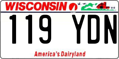 WI license plate 119YDN