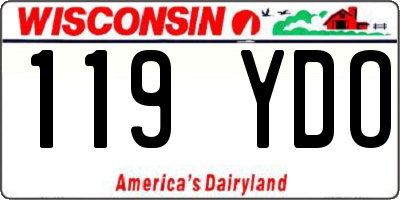 WI license plate 119YDO