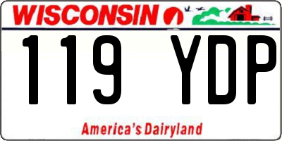 WI license plate 119YDP
