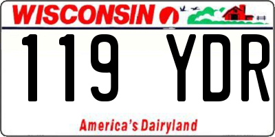 WI license plate 119YDR