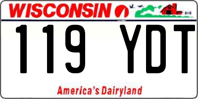 WI license plate 119YDT