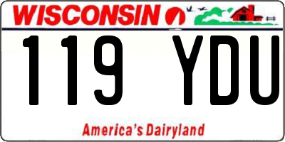 WI license plate 119YDU
