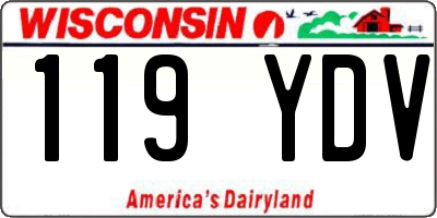 WI license plate 119YDV