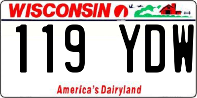 WI license plate 119YDW