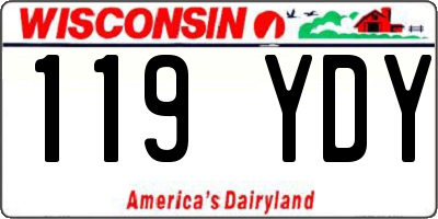 WI license plate 119YDY