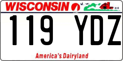 WI license plate 119YDZ