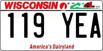 WI license plate 119YEA