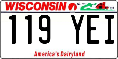 WI license plate 119YEI