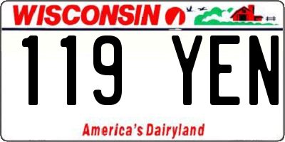 WI license plate 119YEN