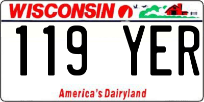 WI license plate 119YER