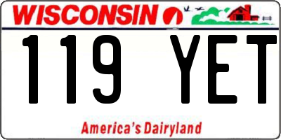 WI license plate 119YET