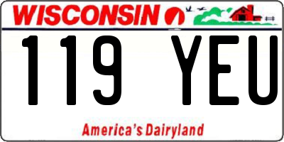 WI license plate 119YEU