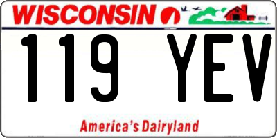 WI license plate 119YEV