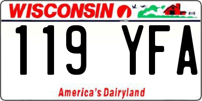 WI license plate 119YFA