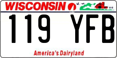 WI license plate 119YFB