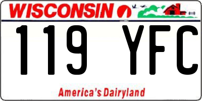 WI license plate 119YFC