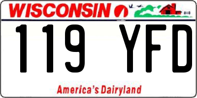 WI license plate 119YFD